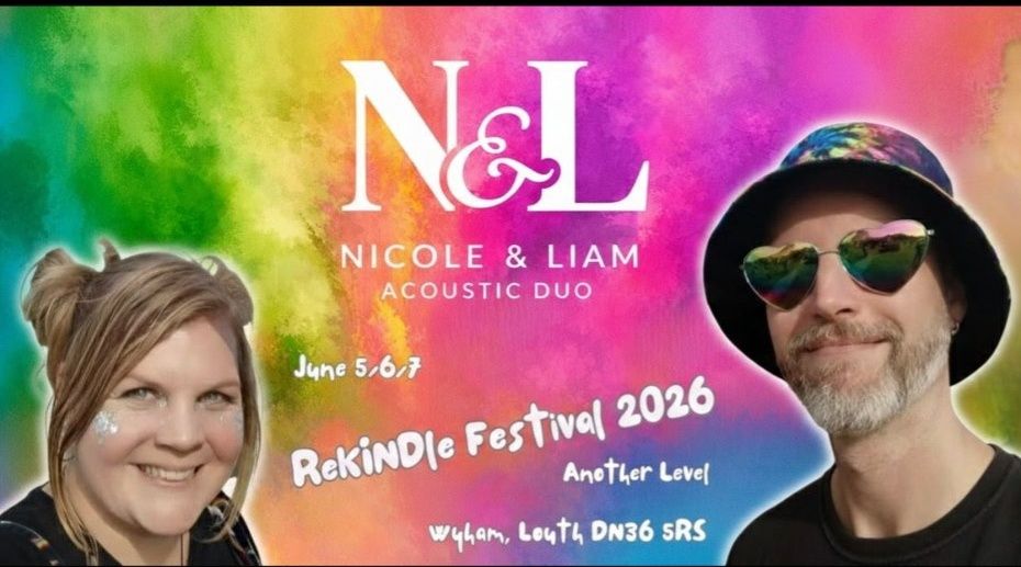Nicole and Liam acoustic duo festival artwork.